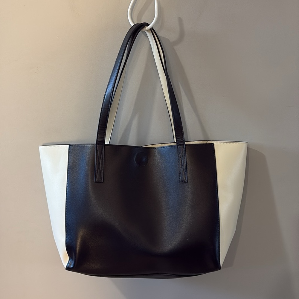 Kenneth Cole Reaction Black and Cream Tote Bag - Picture 6 of 6